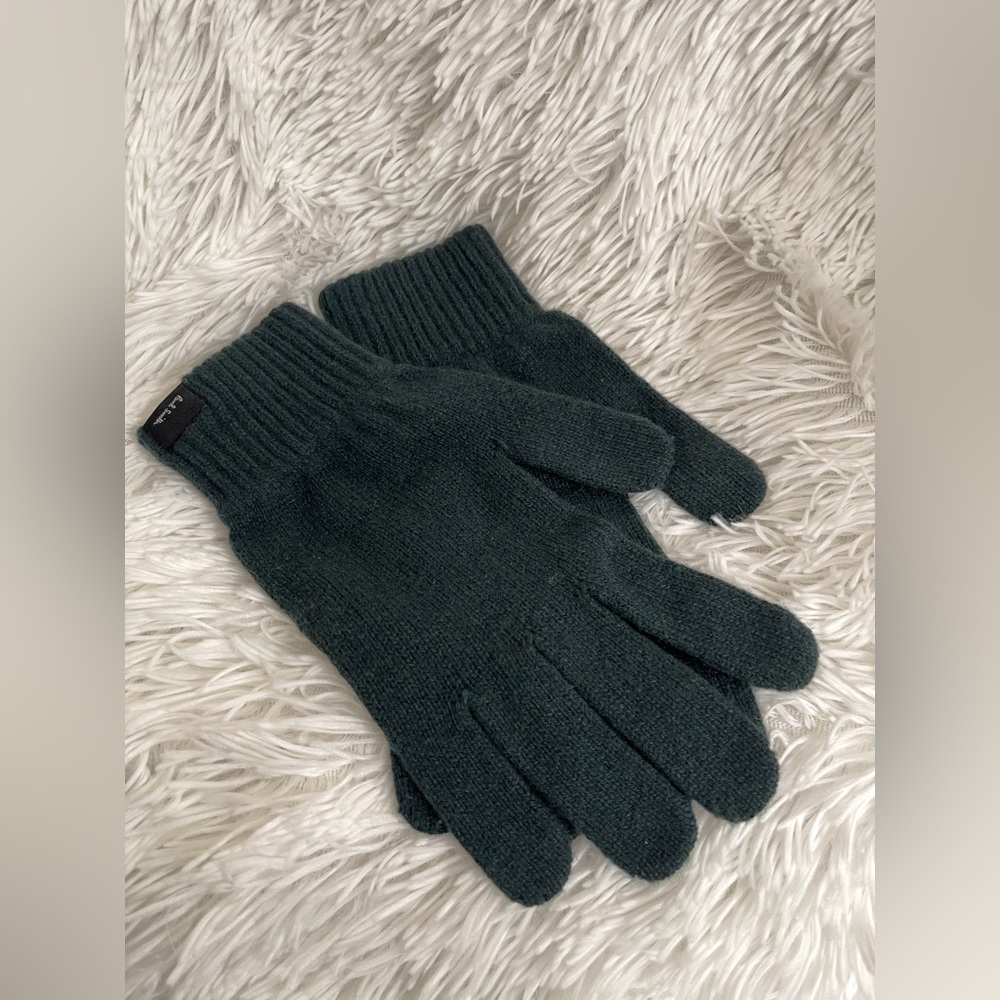 Paul Smith Cashmere Wool Knit Gloves Dark Green Winter Gloves